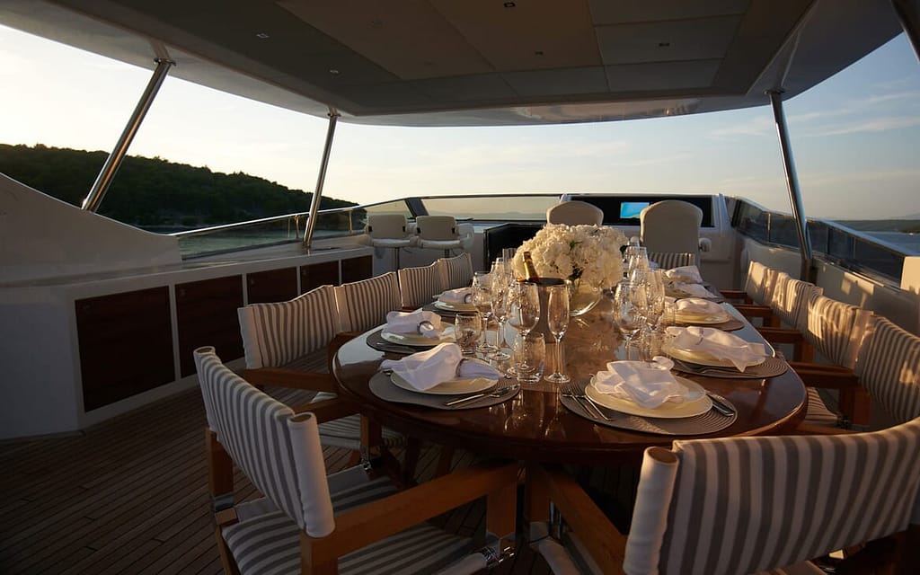 Motor Yacht Princess Lona Sun Deck Table